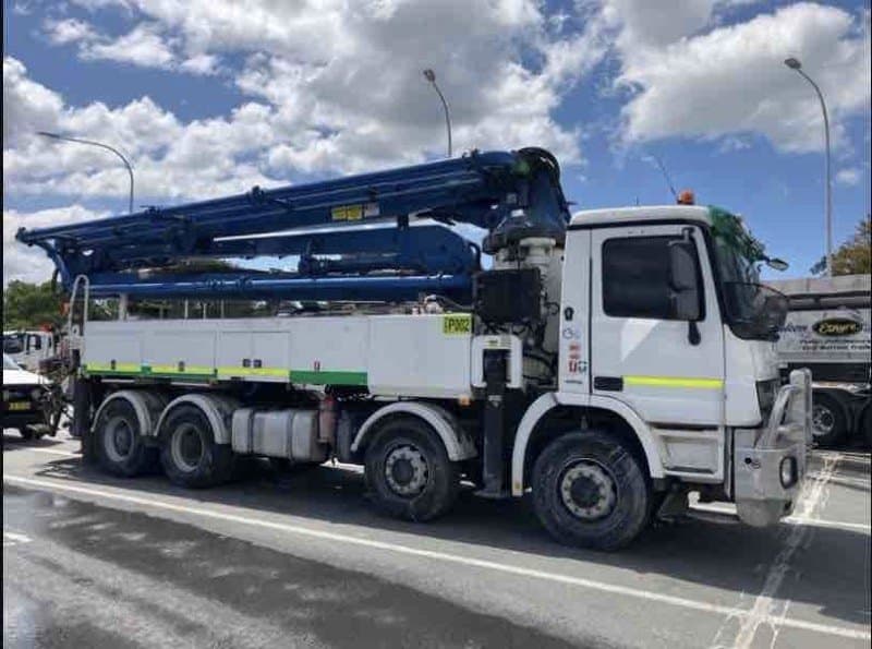 36m Schwing S36X boom pump on a Mercedes truck