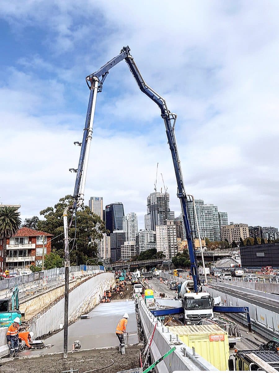 Boom pump on a Sydney road job